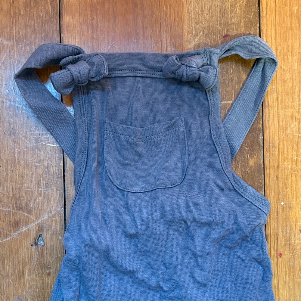 Kyte BABY Charcoal Knotted Overalls 6-12m